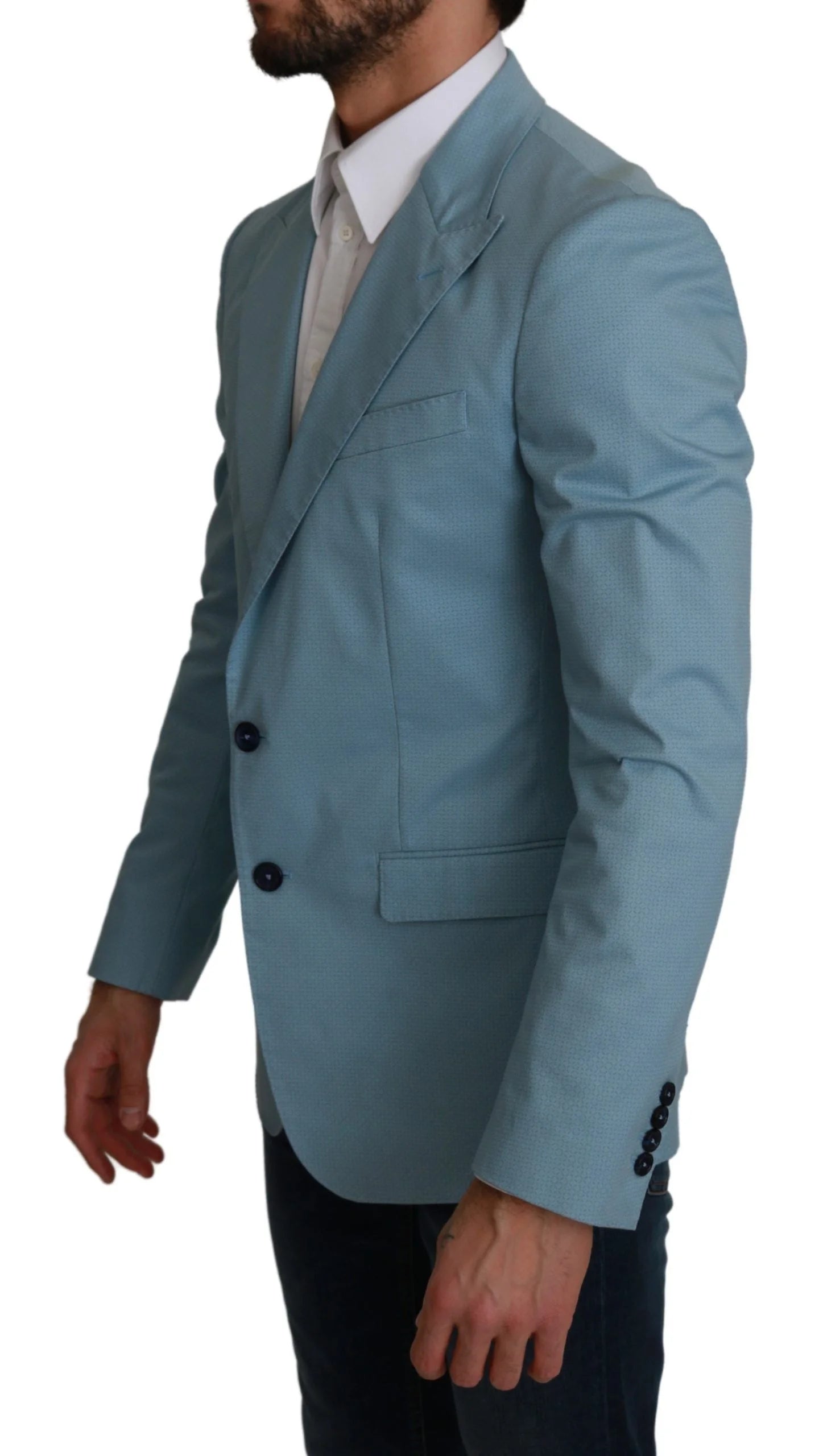 Dolce & Gabbana Blue Slim Fit Coat Jacket MARTINI Blazer - IT48 | M - Sport Jackets
