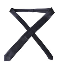 Dolce & Gabbana Blue Solid Silk Adjustable Tie Men - Neckties