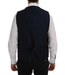 Dolce & Gabbana Blue STAFF Wool Stretch Vest - IT54 | XXL - Vests