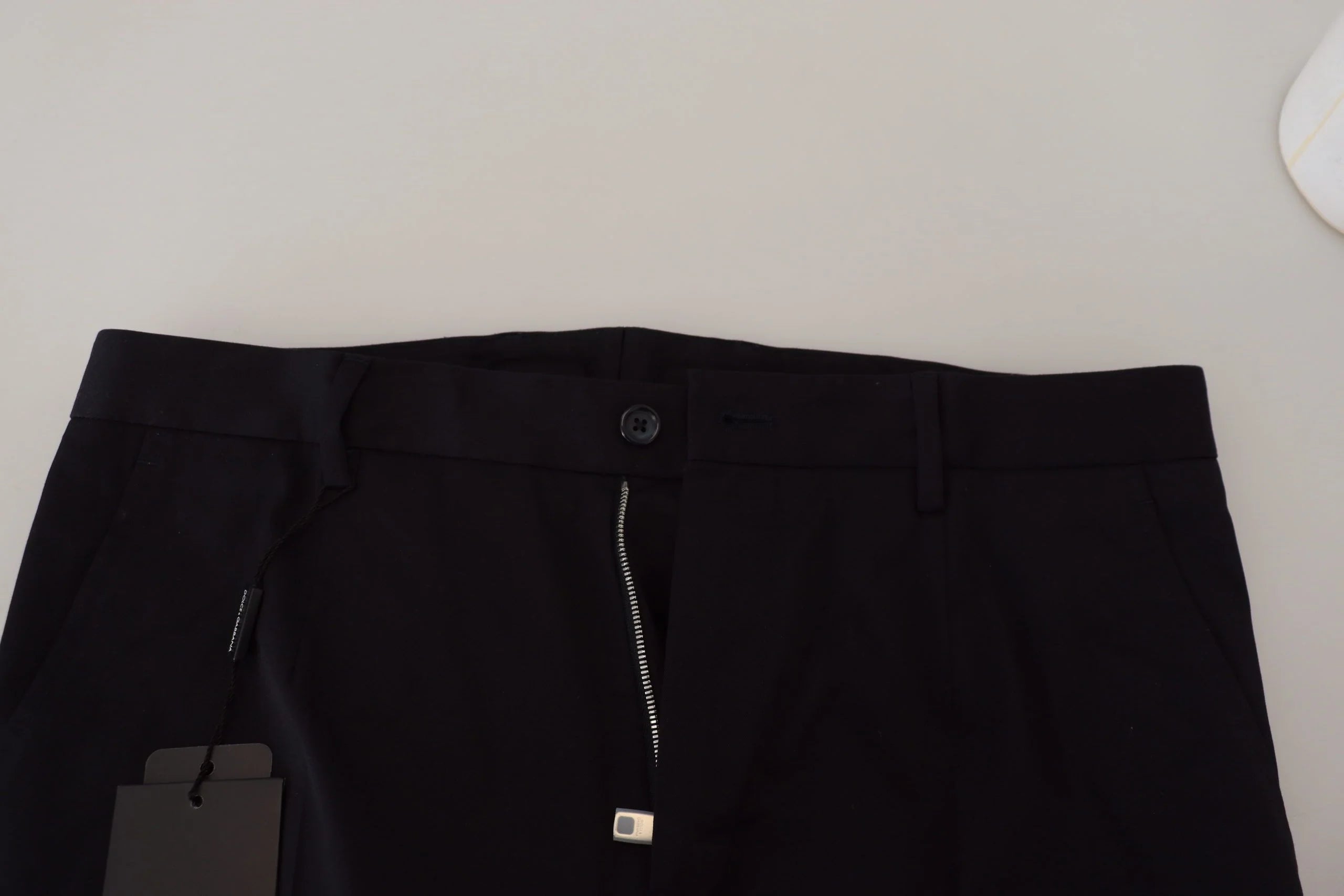 Dolce & Gabbana Blue Stretch Cotton Slim Trousers Chinos Pants - Chinos