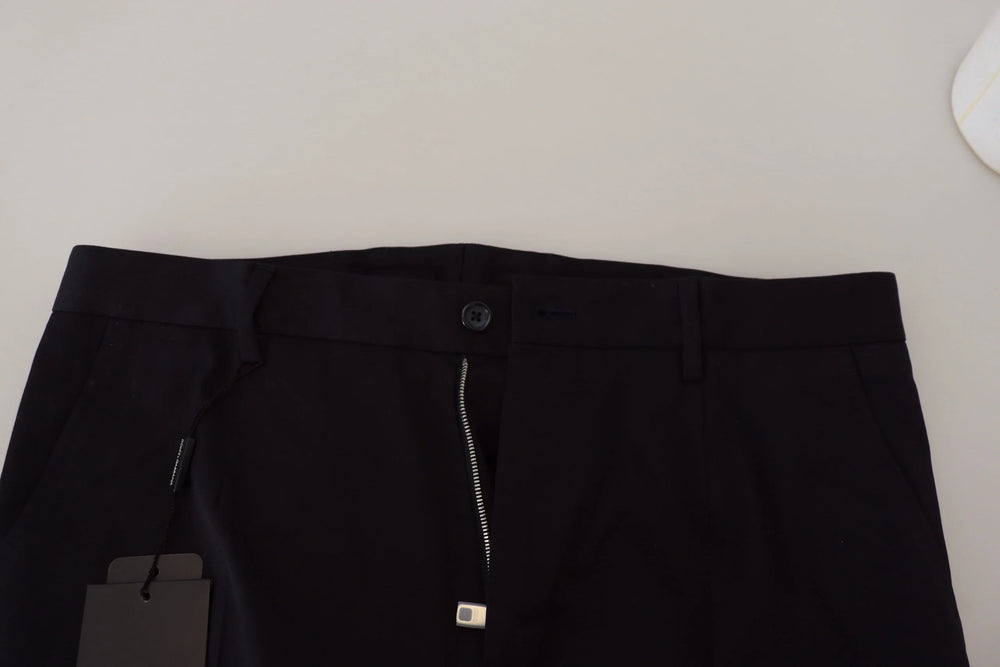 Dolce & Gabbana Blue Stretch Cotton Slim Trousers Chinos Pants - Chinos