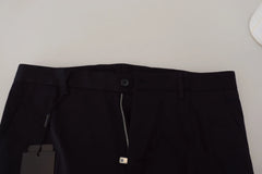 Dolce & Gabbana Blue Stretch Cotton Slim Trousers Chinos Pants - Chinos