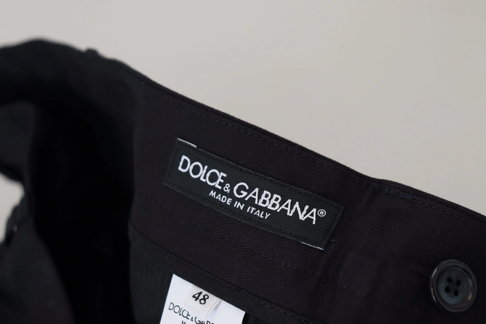 Dolce & Gabbana Blue Stretch Cotton Slim Trousers Chinos Pants - Chinos