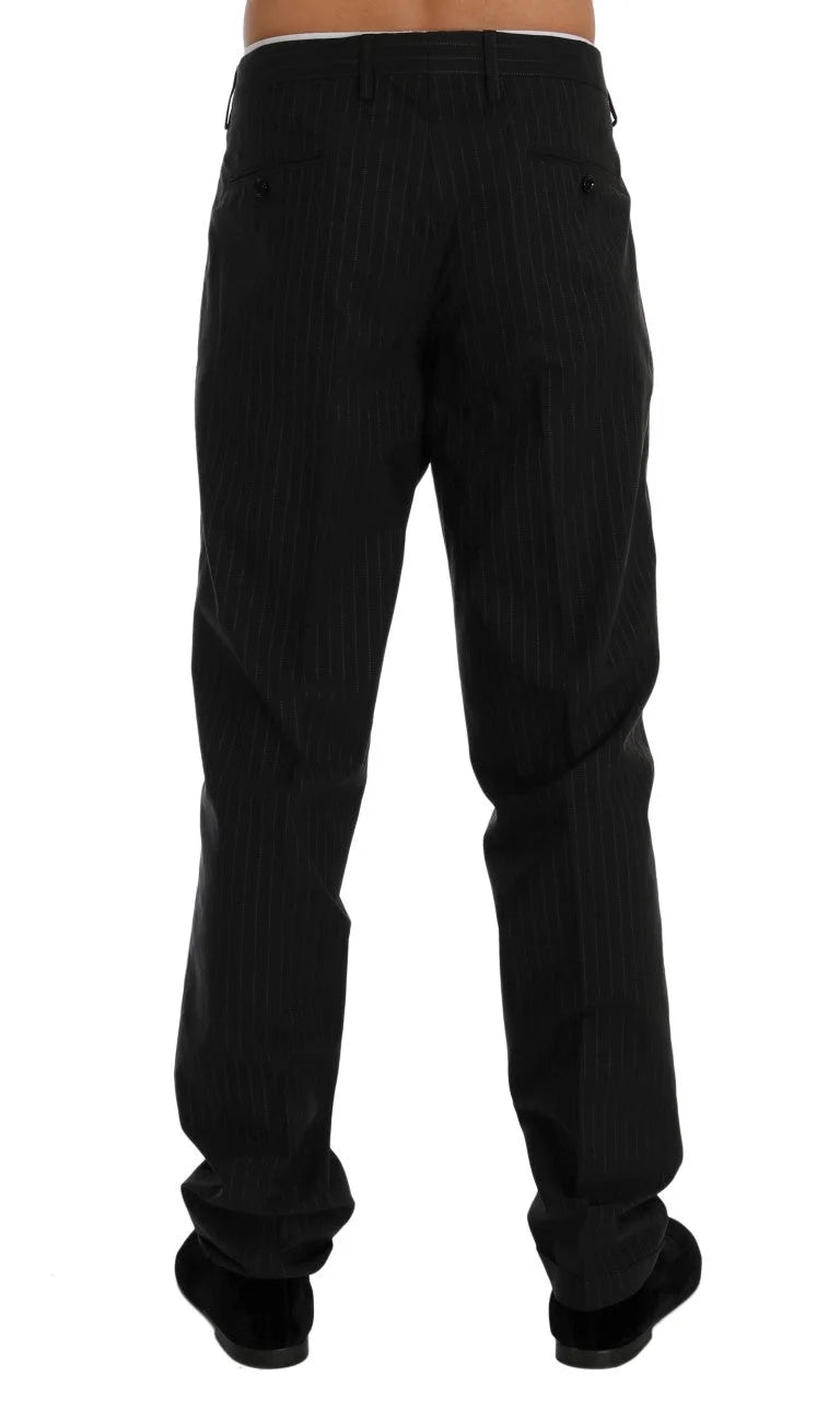 Dolce & Gabbana Blue Striped Cotton Dress Formal Pants - IT52 | XL - Trousers