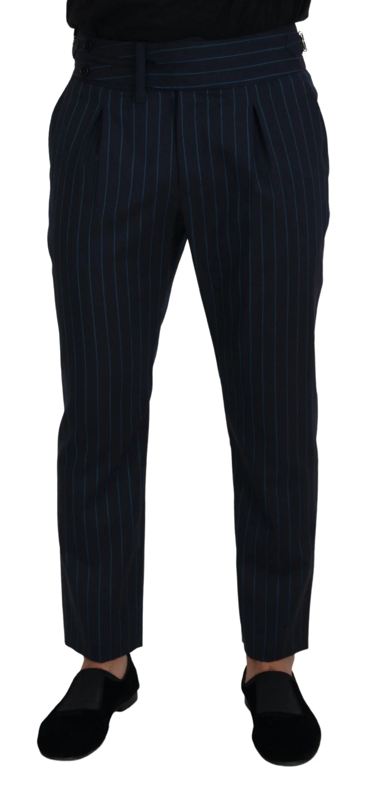 Dolce & Gabbana Blue Striped Men Formal Pants - IT50 | L