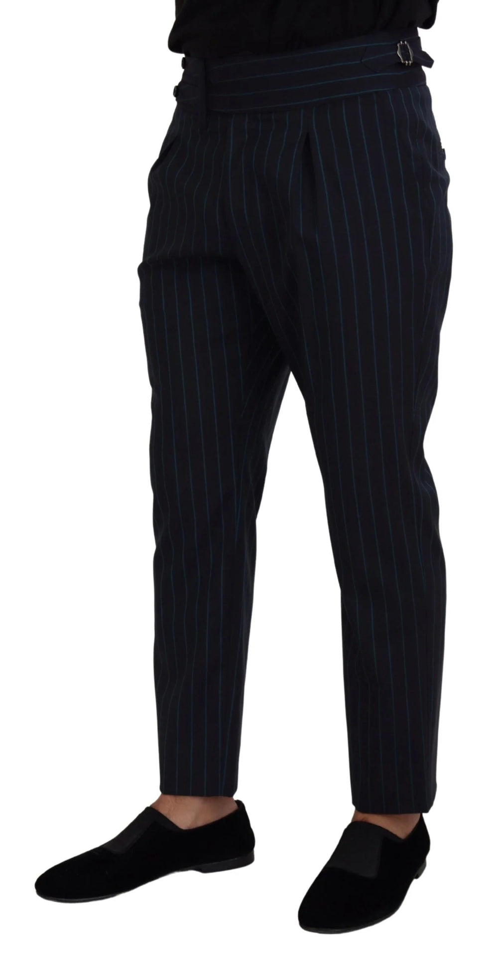 Dolce & Gabbana Blue Striped Men Formal Pants - IT50 | L