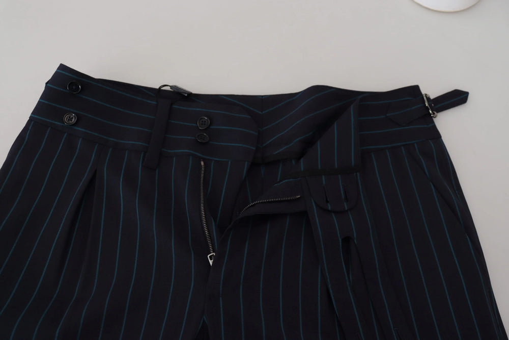 Dolce & Gabbana Blue Striped Men Formal Pants - IT50 | L