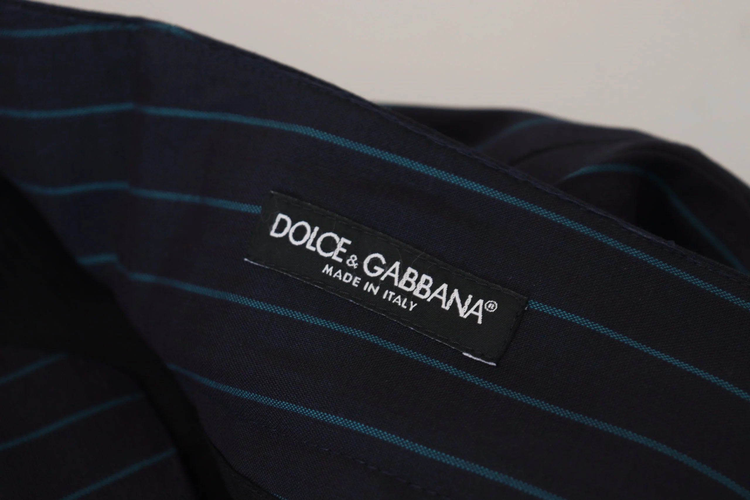 Dolce & Gabbana Blue Striped Men Formal Pants - IT50 | L