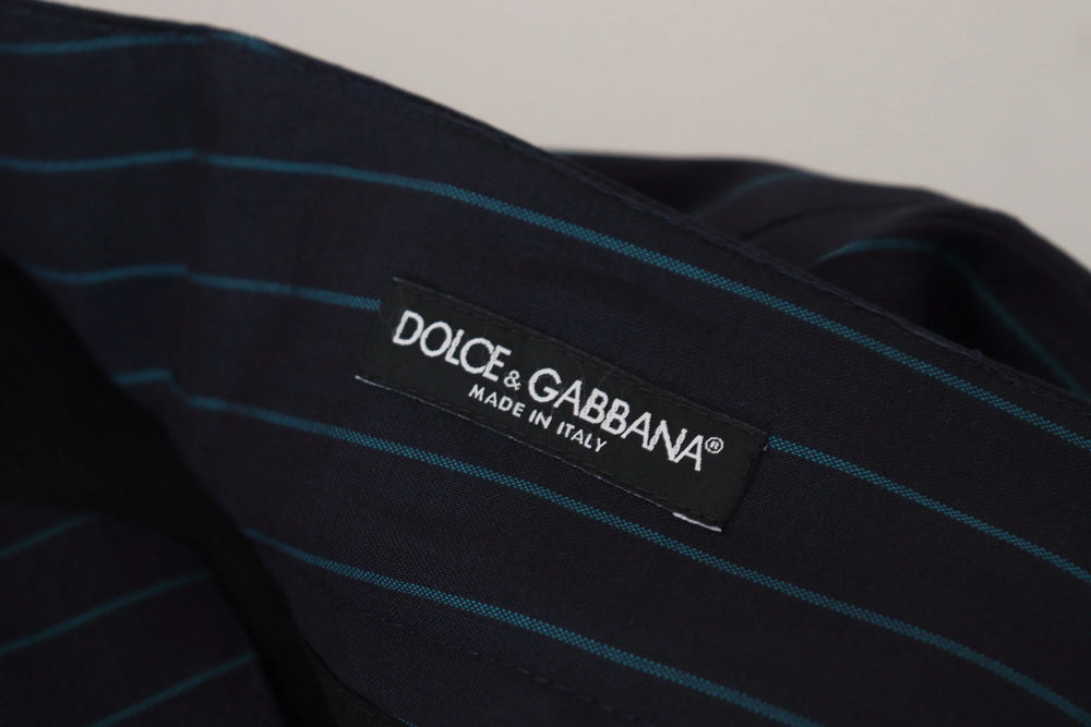 Dolce & Gabbana Blue Striped Men Formal Pants - IT50 | L