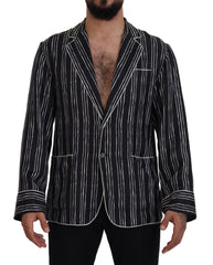 Dolce & Gabbana Blue Striped Silk Pajama Shirt Jacket - IT4 | S - Loungewear Tops