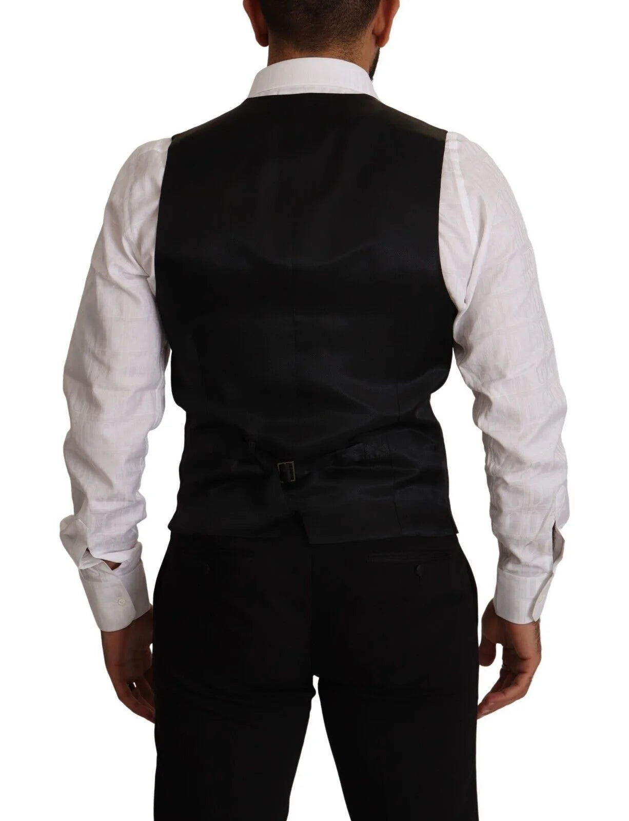 Dolce & Gabbana Blue Striped Wool Stretch Waistcoat Vest - IT48 | M - Vests