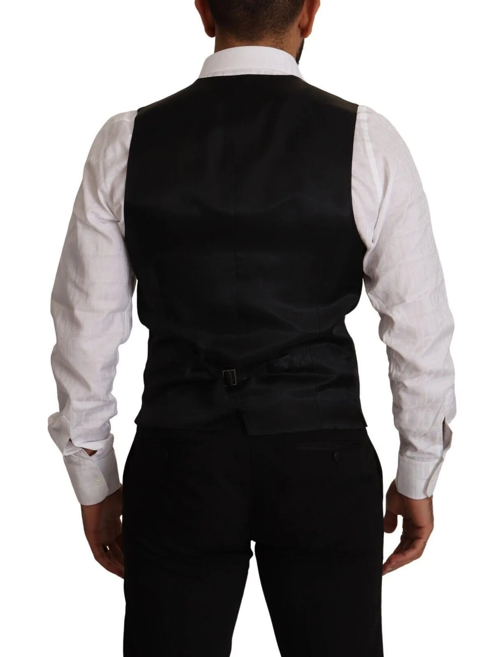 Dolce & Gabbana Blue Striped Wool Stretch Waistcoat Vest - IT48 | M - Vests