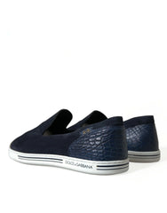 Dolce & Gabbana Blue Suede Caiman Loafers Saint Tropez Shoes - EU39/US6