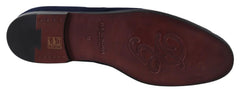 Dolce & Gabbana Blue Suede Caiman Loafers Slippers Shoes - EU39.5/US6.5