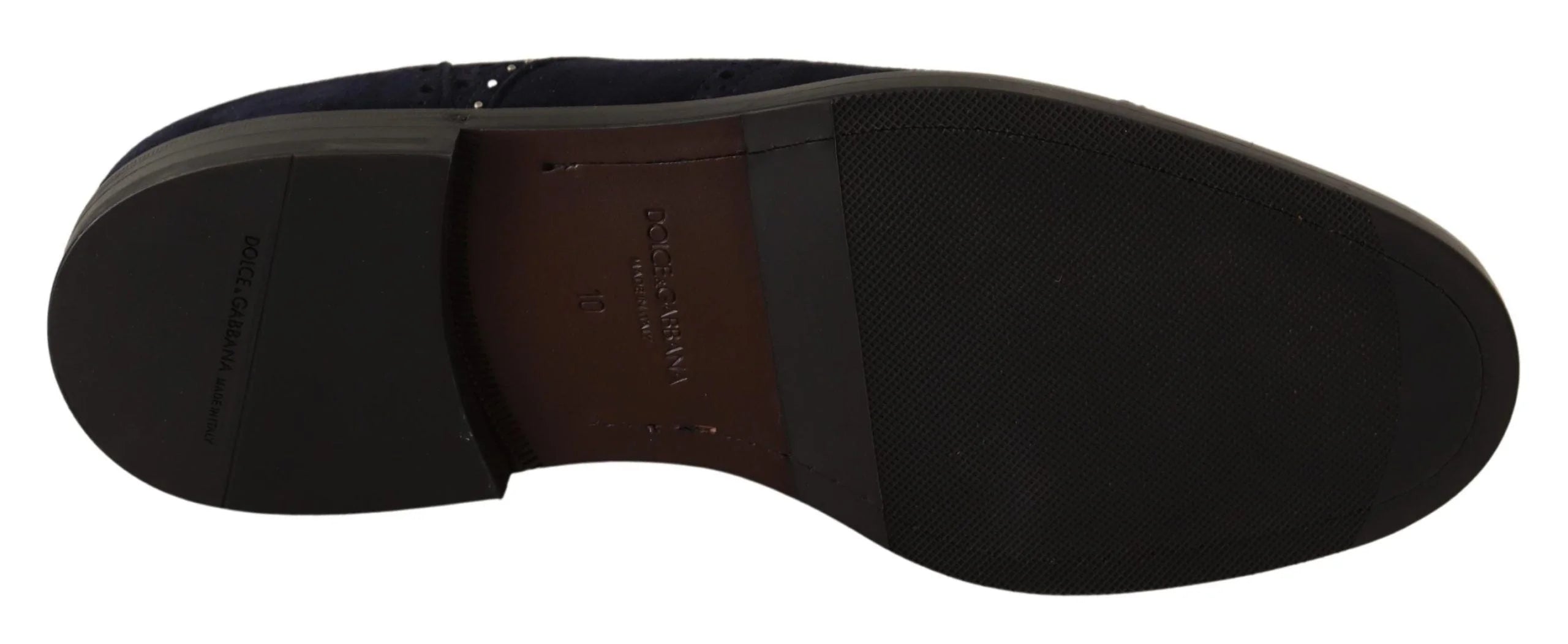 Dolce & Gabbana Blue Suede Leather Derby Studded Shoes - EU44/US11 - Shoes