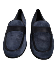 Dolce & Gabbana Blue Suede Leather Shoes Loafer Moccasin Shoes - EU43/US10 - Flats