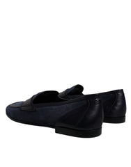 Dolce & Gabbana Blue Suede Leather Shoes Loafer Moccasin Shoes - EU43/US10 - Flats