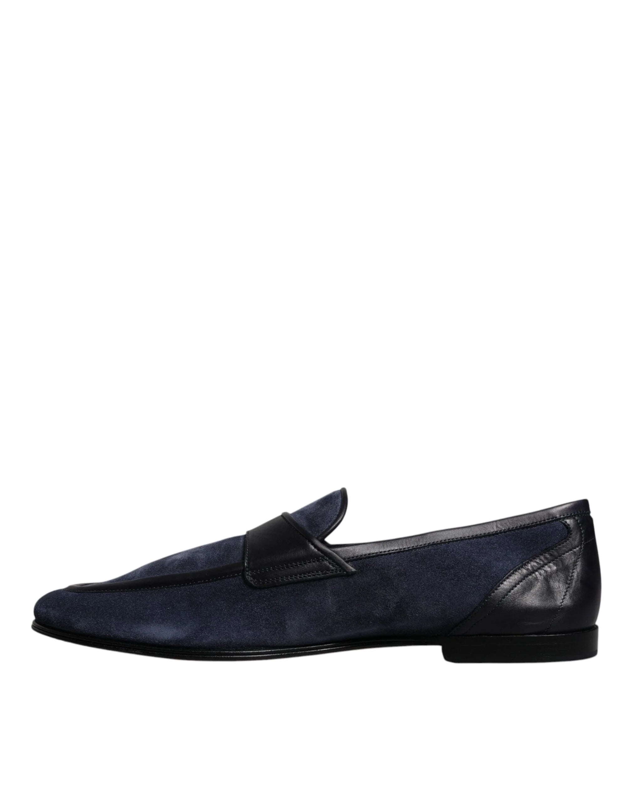 Dolce & Gabbana Blue Suede Leather Shoes Loafer Moccasin Shoes - EU43/US10 - Flats