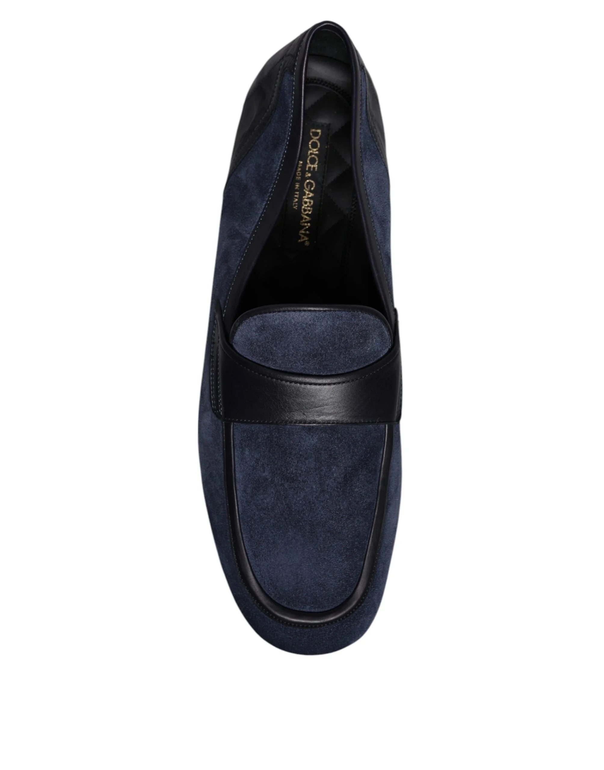 Dolce & Gabbana Blue Suede Leather Shoes Loafer Moccasin Shoes - EU43/US10 - Flats