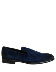 Dolce & Gabbana Blue Suede Slip On Men Slippers Loafers Shoes - EU44/US11