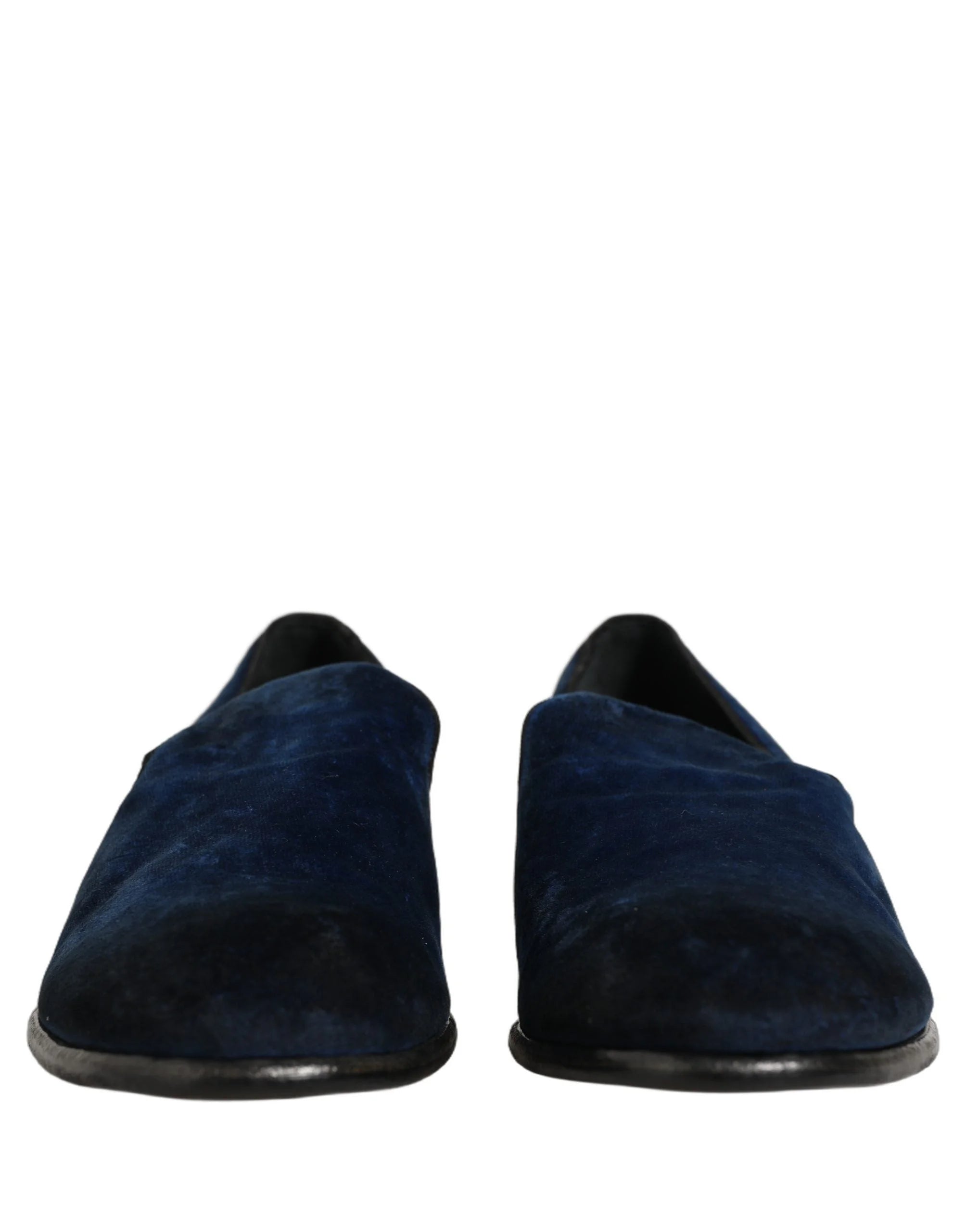 Dolce & Gabbana Blue Suede Slip On Men Slippers Loafers Shoes - EU44/US11