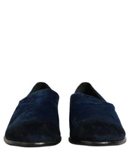 Dolce & Gabbana Blue Suede Slip On Men Slippers Loafers Shoes - EU44/US11