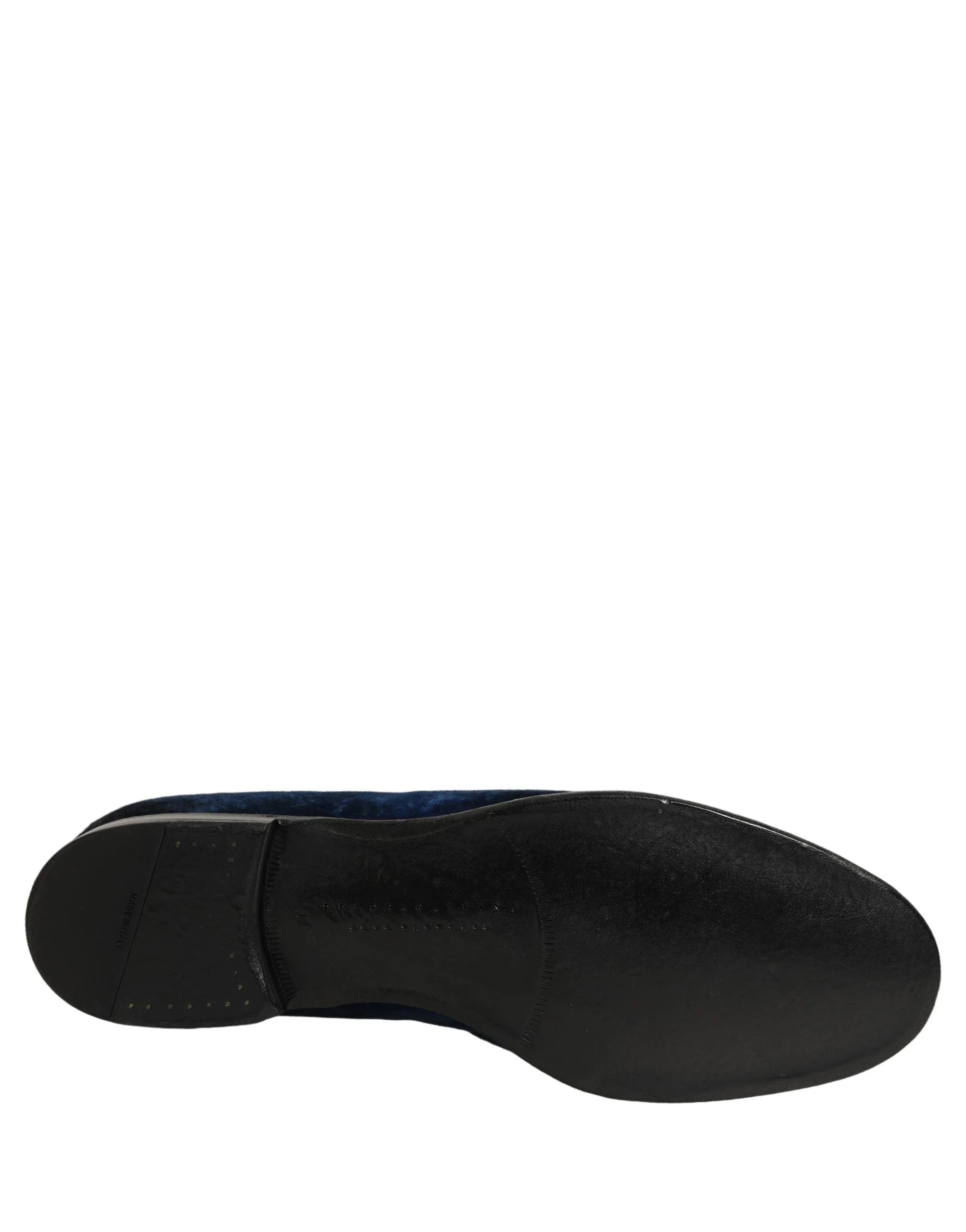 Dolce & Gabbana Blue Suede Slip On Men Slippers Loafers Shoes - EU44/US11
