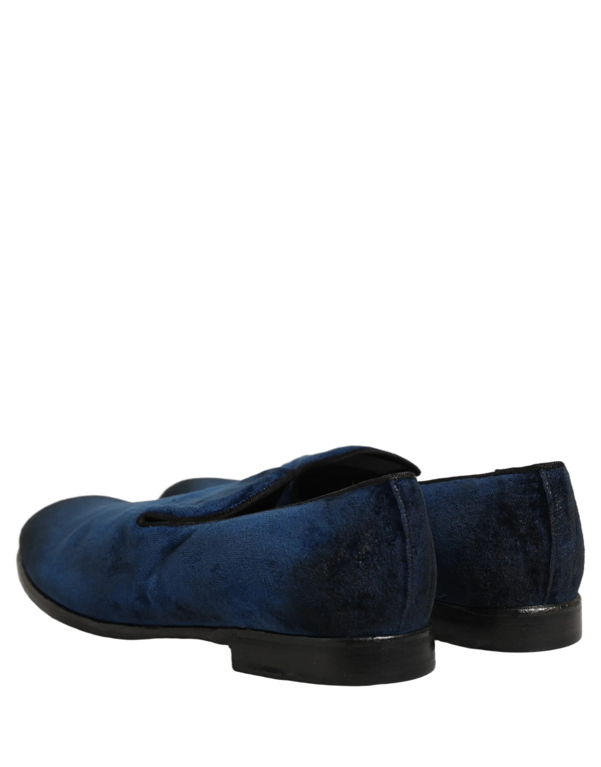 Dolce & Gabbana Blue Suede Slip On Men Slippers Loafers Shoes - EU44/US11