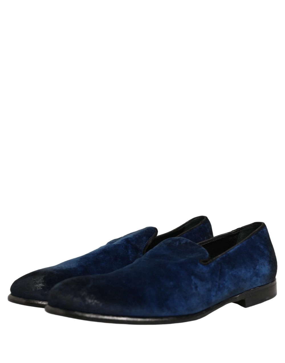 Dolce & Gabbana Blue Suede Slip On Men Slippers Loafers Shoes - EU44/US11