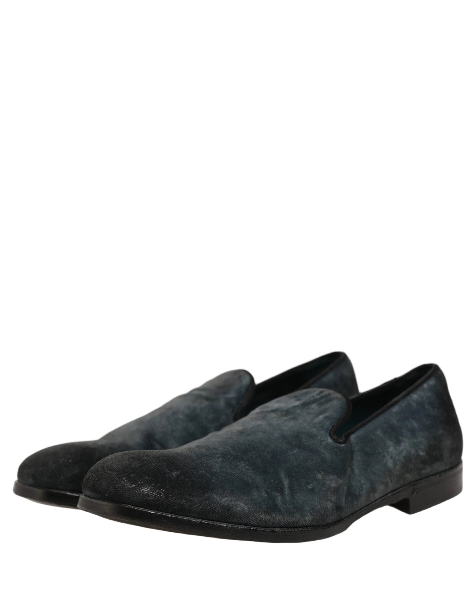 Dolce & Gabbana Blue Suede Slip On Men Slippers Loafers Shoes - EU41/US8