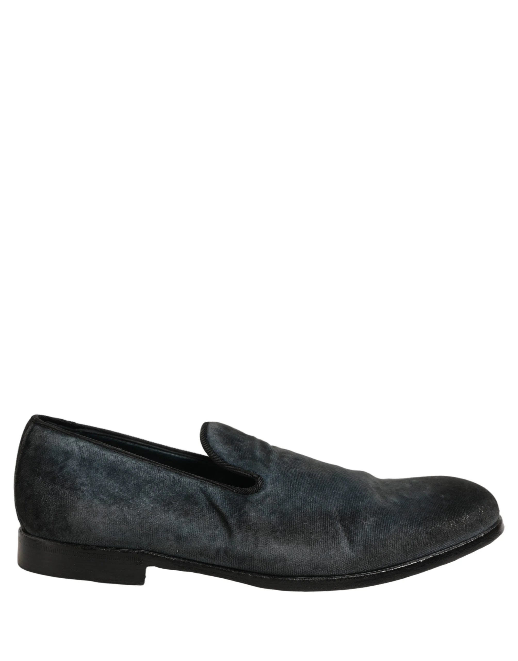 Dolce & Gabbana Blue Suede Slip On Men Slippers Loafers Shoes - EU41/US8