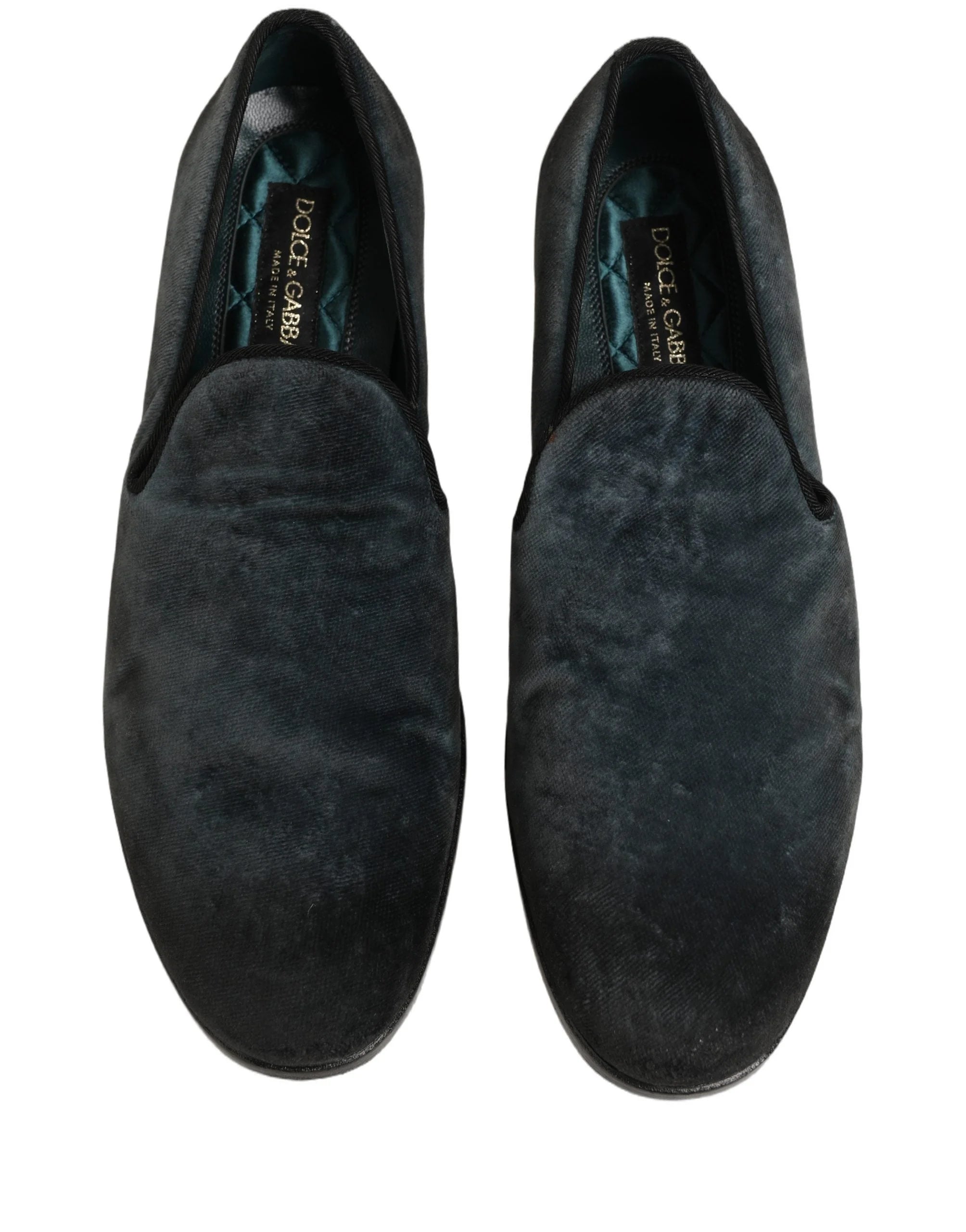 Dolce & Gabbana Blue Suede Slip On Men Slippers Loafers Shoes - EU41/US8