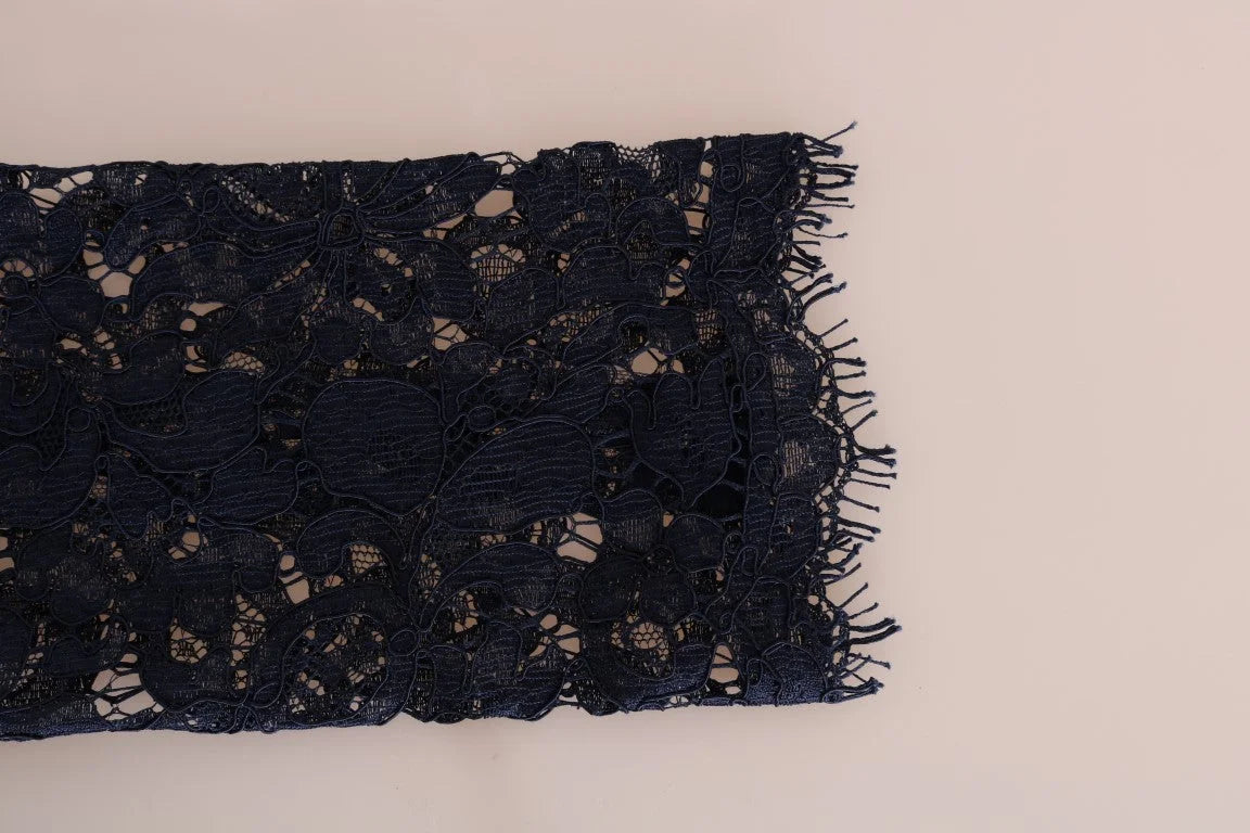 Dolce & Gabbana Blue Taormina Floral Lace Sheath Dress - IT40|S - Dresses