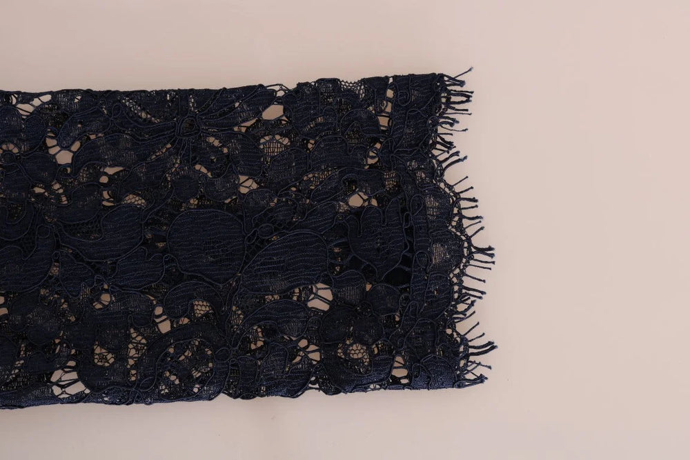 Dolce & Gabbana Blue Taormina Floral Lace Sheath Dress - IT40|S - Dresses