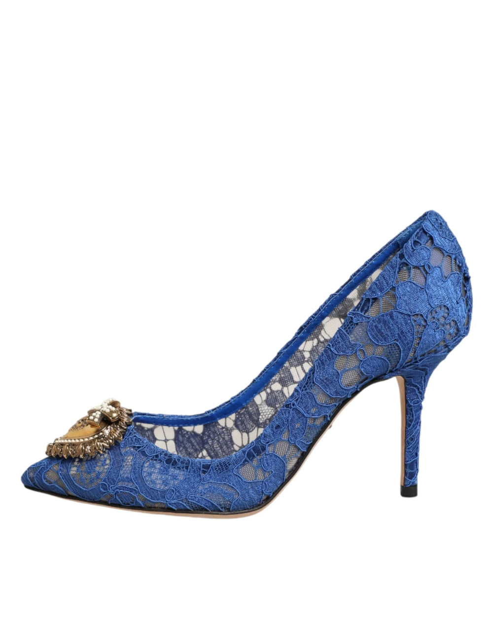 Dolce & Gabbana Blue Taormina Lace DEVOTION Pumps Shoes \ Heels
