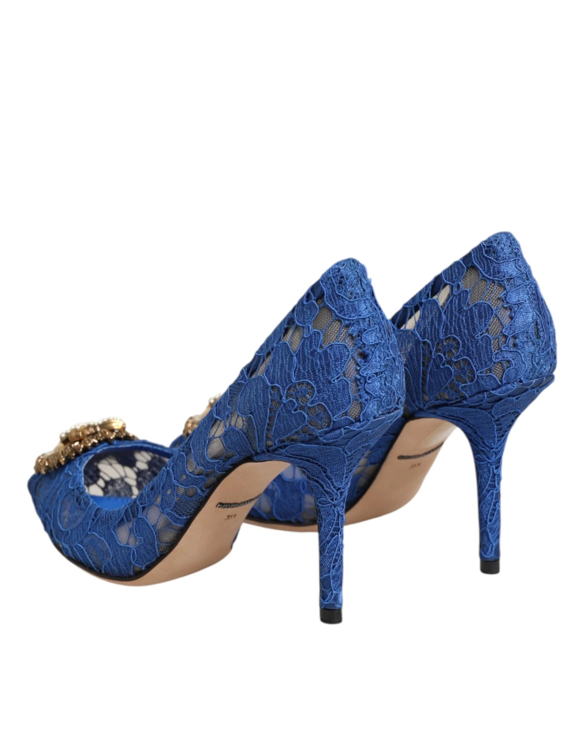 Dolce & Gabbana Blue Taormina Lace DEVOTION Pumps Shoes \ Heels