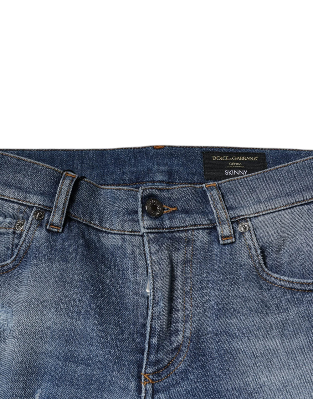 Dolce & Gabbana Blue Tattered Cotton Stretch Skinny Denim Jeans - IT46 | S - Jeans