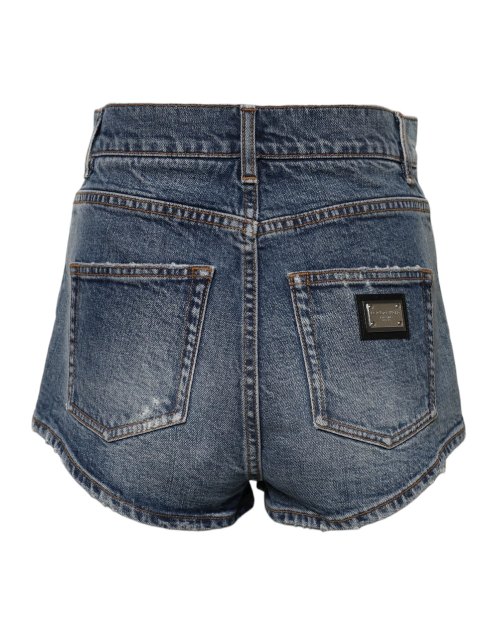 Dolce & Gabbana Blue Tattered Denim Cotton Hot Pants Shorts - IT40|S - Denim Shorts