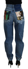 Dolce & Gabbana Blue Tattered Skinny Denim Cotton Jeans - IT38|XS - Jeans