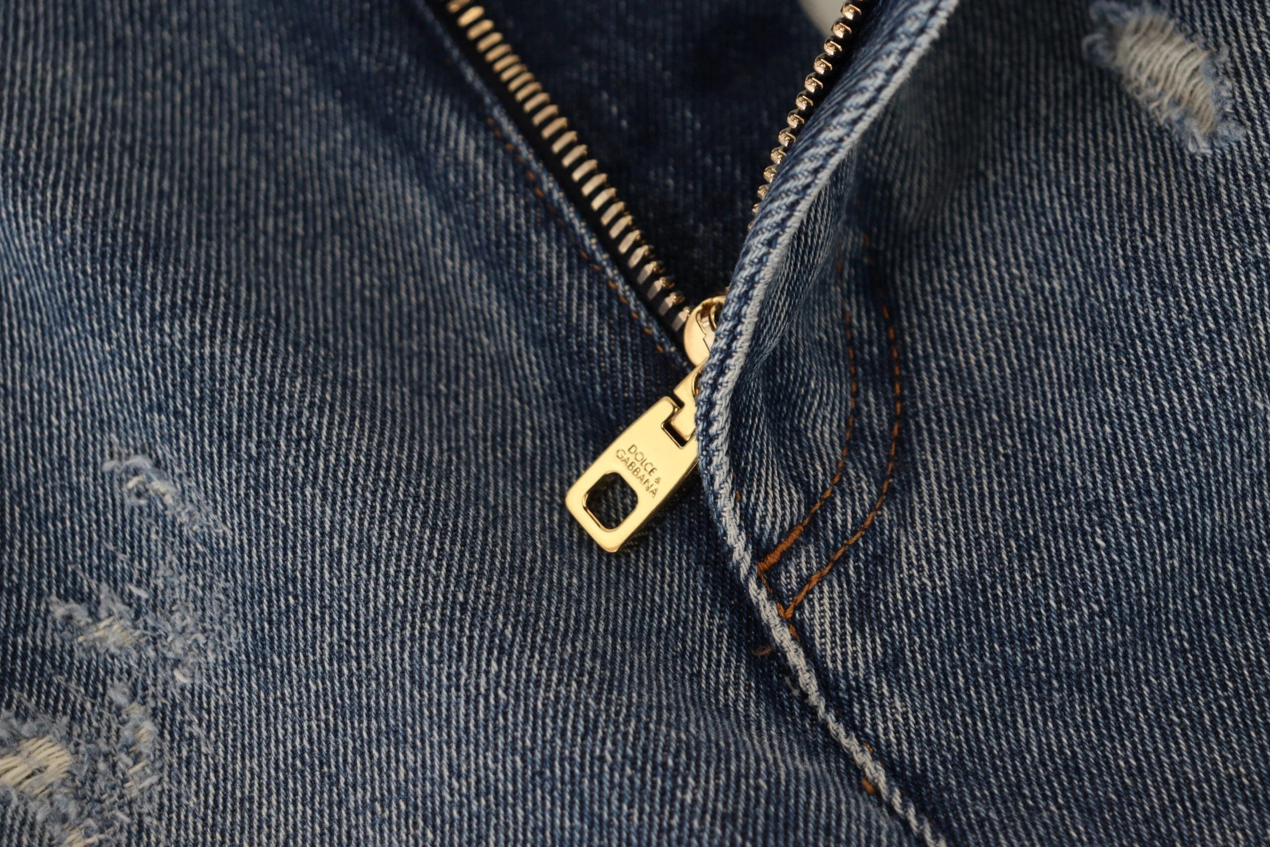 Dolce & Gabbana Blue Tattered Skinny Denim Cotton Jeans - IT38|XS - Jeans