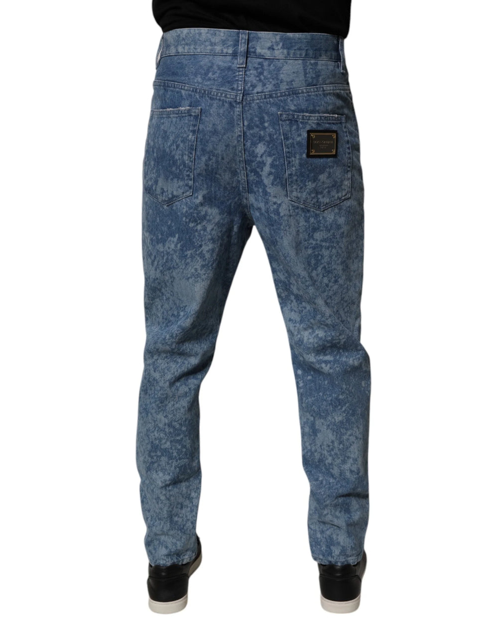 Dolce & Gabbana Blue Tie Dye Cotton Skinny Men Denim Jeans - IT48 | M - Jeans