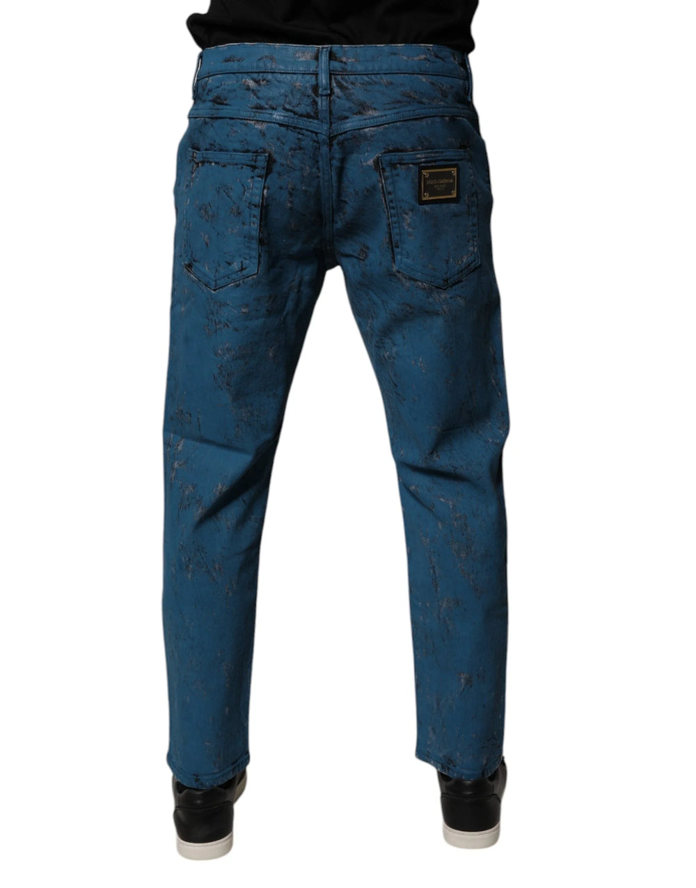 Dolce & Gabbana Blue Tie Dye Cotton Skinny Men Denim Jeans - IT48 | M - Jeans
