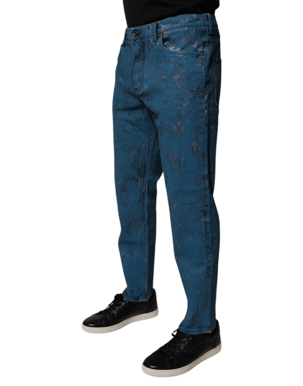 Dolce & Gabbana Blue Tie Dye Cotton Skinny Men Denim Jeans - IT48 | M - Jeans