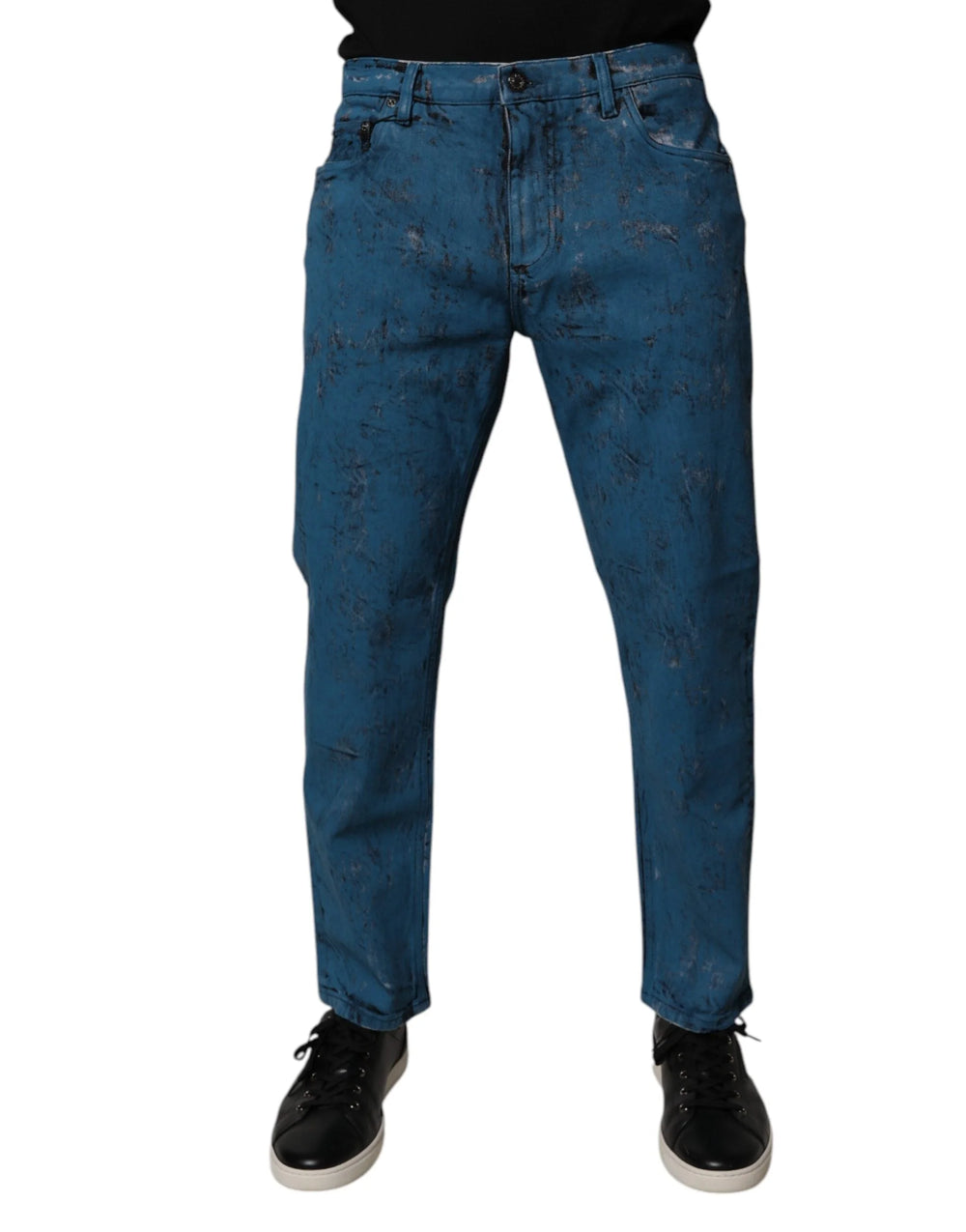 Dolce & Gabbana Blue Tie Dye Cotton Skinny Men Denim Jeans - IT48 | M - Jeans