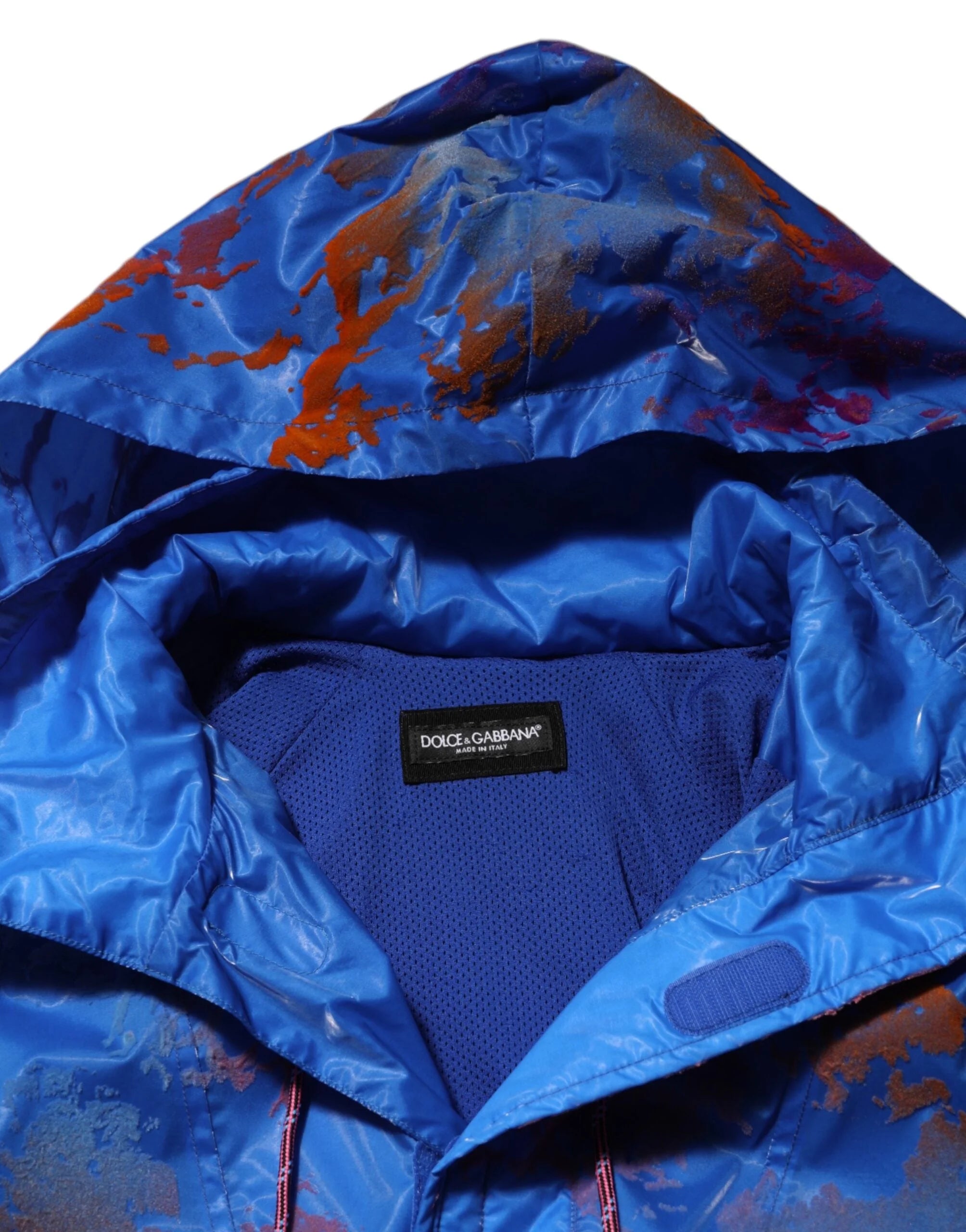 Dolce & Gabbana Blue Tie Dye Logo Hooded Sweatshirt Jacket - IT52 | XL