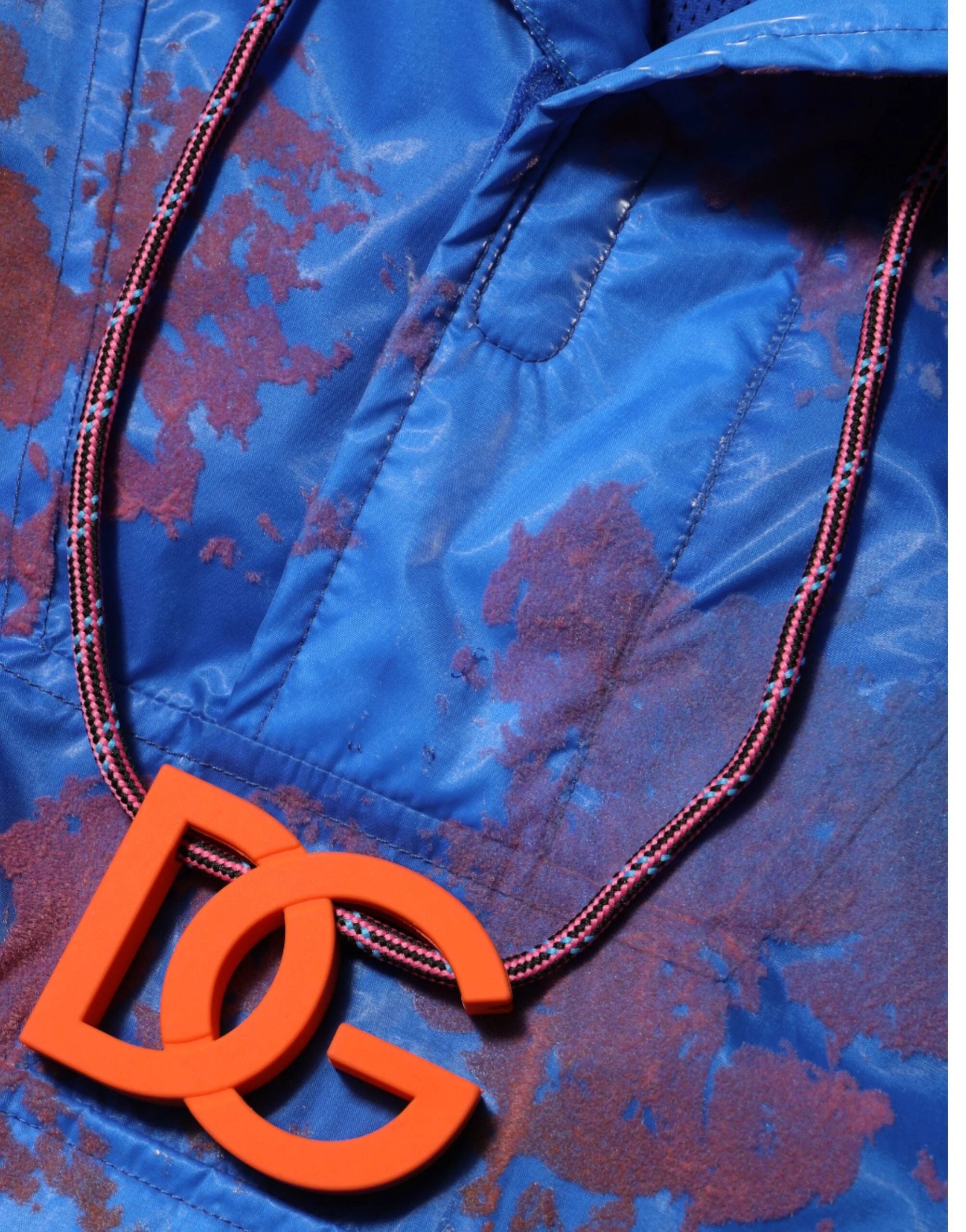 Dolce & Gabbana Blue Tie Dye Logo Hooded Sweatshirt Jacket - IT52 | XL
