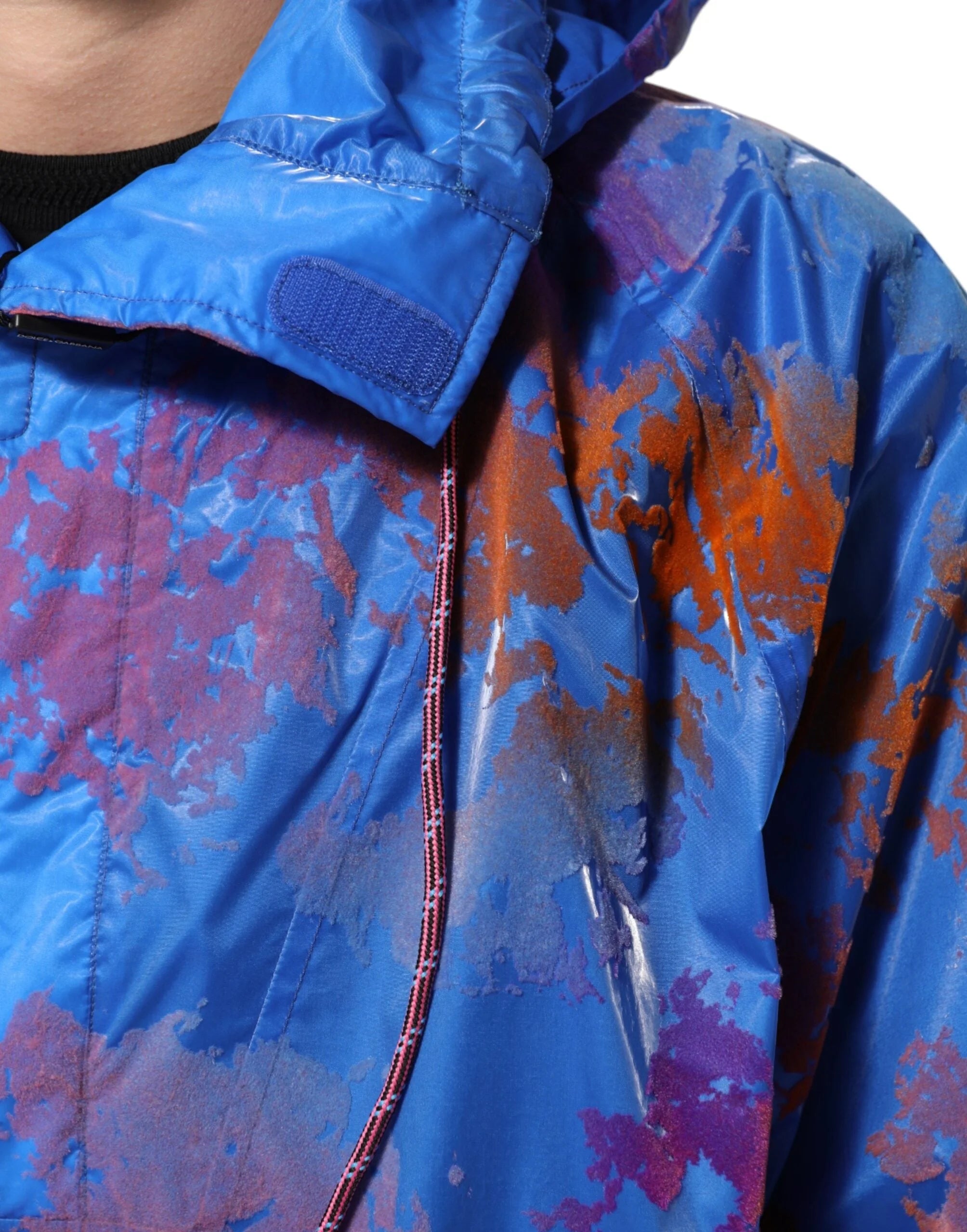 Dolce & Gabbana Blue Tie Dye Logo Hooded Sweatshirt Jacket - IT52 | XL