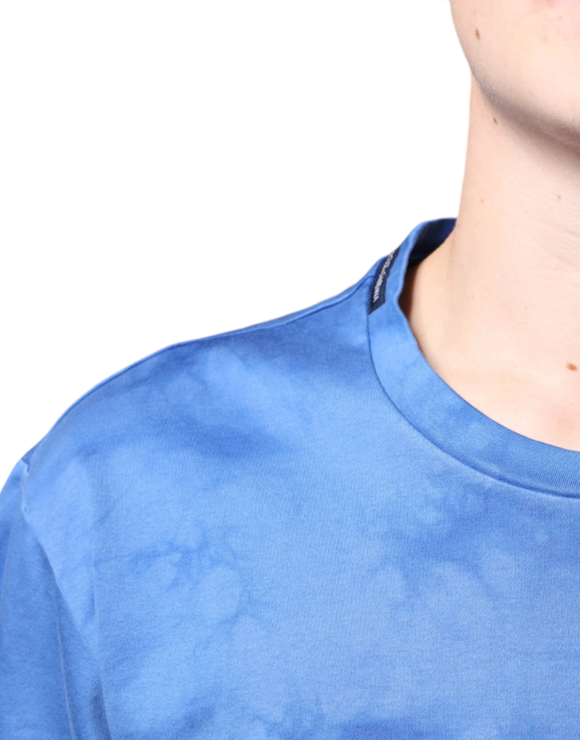 Dolce & Gabbana Blue Tie-Dye Peace Sign Cotton T-shirt - IT52 | XL - T-Shirts