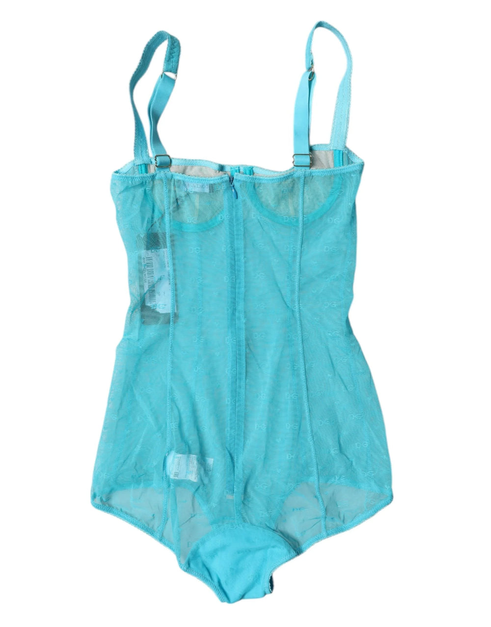 Dolce & Gabbana Blue Tulle Balconette Bra Bodysuit Underwear - IT2 | S - Bodysuits