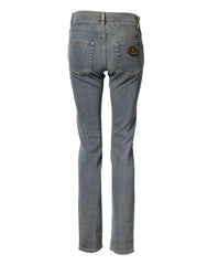 Dolce & Gabbana Blue Two Tone Cotton Men Skinny Denim Jeans - IT44 | XS